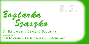 boglarka szaszko business card