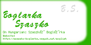 boglarka szaszko business card